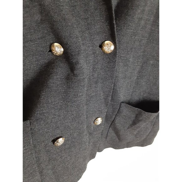 Lauren Ralph Lauren Women's Gray Merino Wool Crest Cardigan  Sweater Blazer XL - Picture 3 of 16